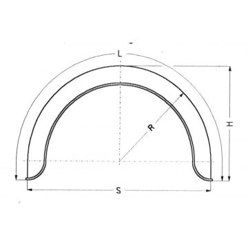 Garde-boue 1-essieu,  tôle fine H1509/12