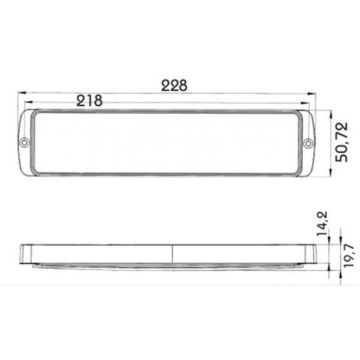LED Innenleuchte PRO-SPACE opal, 228x71x20,  12/24V