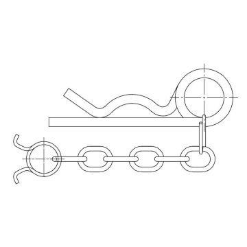 Sicherungsklammer mit Kette und Feder