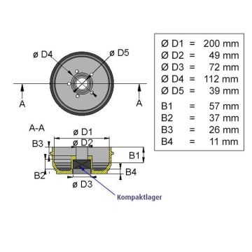 BT BPW 200x50, 112x5, Höhe 87 mm, LT13 (B4) 4027292