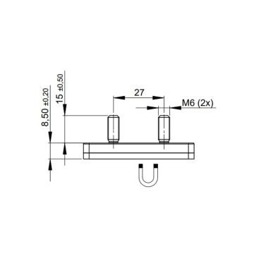 Aimant 59x45x8,5 mm, force d'adhérence: environ 24 kg