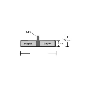 Aimant  Ø 66 mm, force d'adhérence : env. 25 kg