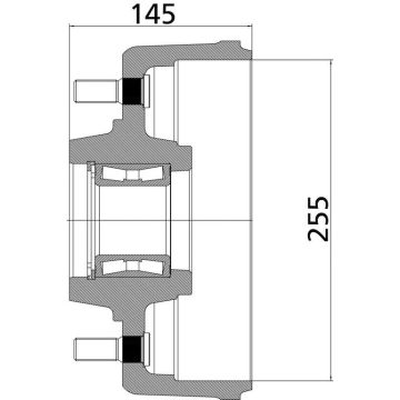 BT KNOTT 255x55, 145mm H, 205x6, M18x1.5