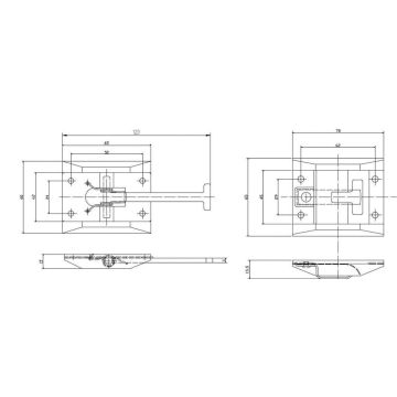 Türfeststeller für Rückwandtüren 120x40