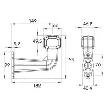 Feu de gabarit Proplast Superpoint  12-24V  gauche/droit