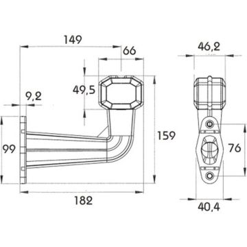 LED feu de gabarit Proplast Superpoint 24V ga/dr
