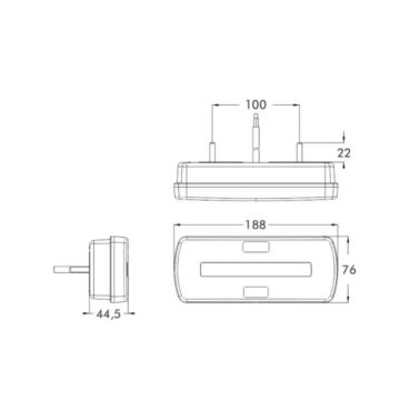 LED Schlussleuchte PRO-RAIL 5F 12V  links/rechts