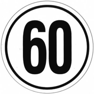 Folie selbstklebend 60 km/h Ø 200mm für DE und EU