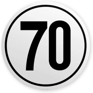 Folie selbstklebend 70 km/h Ø 200mm für DE und EU