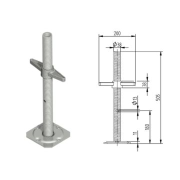 Pied de broche zingué