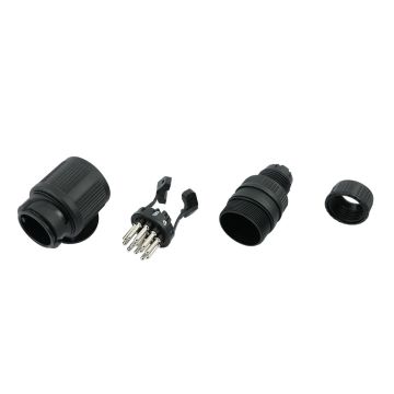 Fiche mâle 13-pol plastique, pivotant 12V