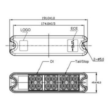 LED Schlussleuchte SLIMLINE 12/24V  links/rechts 46300