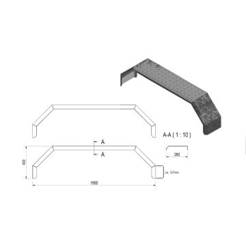Kotflügel 240/2250 Tandem Alu Riffelblech