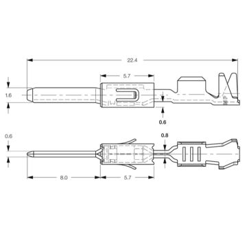 Fiches plates 0.5 - 1.0mm² MCP 1.5 MTII