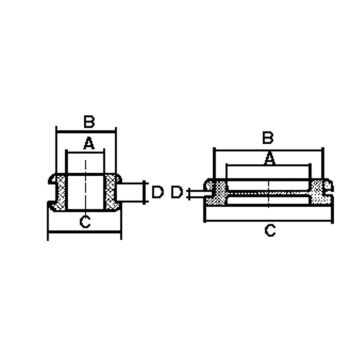Kabeldurchführungstülle Loch Ø 5.5mm, Ø B 8mm 50280055