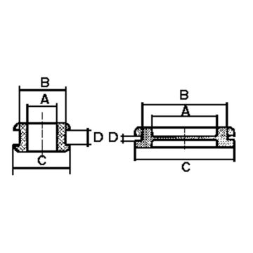 Gummitüllen geschlossen Loch Ø 21mm, Ø B 28mm