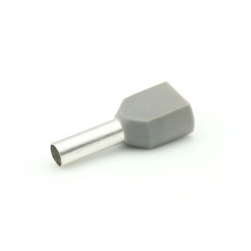 TWIN Ader-Endhülsen isoliert 2x 2.5mm²  grau 50.252.475