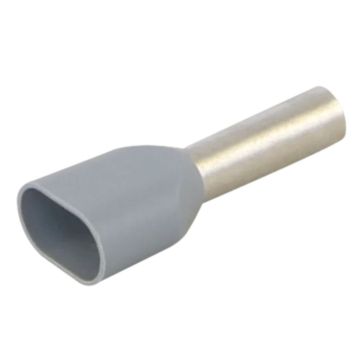 TWIN Ader-Endhülsen isoliert 2x 4.0mm²  grau 50.252.476