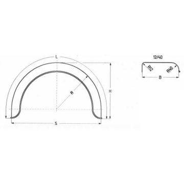 Garde boue 1-essieu tôle fine H2012/12