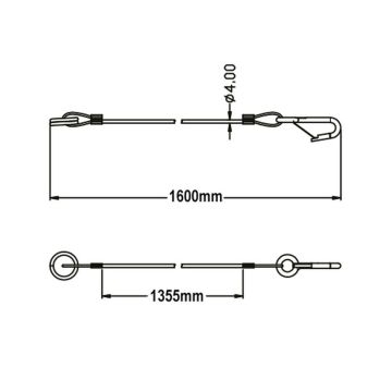 Abreissseil 1500mm Federhaken / Ring