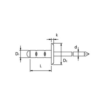 Blindniete Alu/Stahl 4.8 x 16 Grosskopf