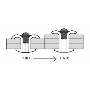 Spreizblindniete Alu/Stahl 6.4 x 18.0 Flachrundkopf