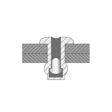 Dicht-Becherblindniete Inox/Inox 4.0 x   8.0 Flachrundkopf, gerillt