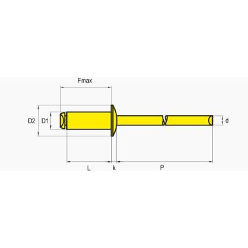 Blindniete Stahl/Stahl 4.8 x 10.0 Flachrundkopf