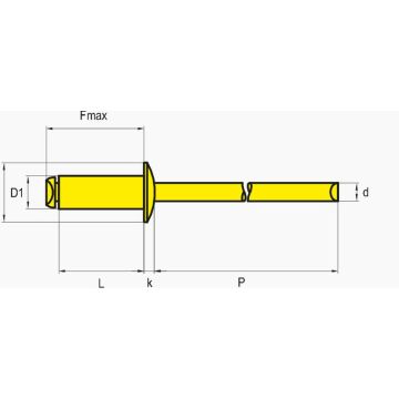 Blindniete Stahl/Stahl 4.8 x 14.0 Flachrundkopf