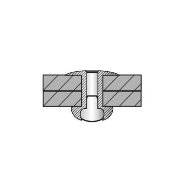 Blindniete Inox/Inox 6.4 x 12.0 Flachrundkopf, gerillt