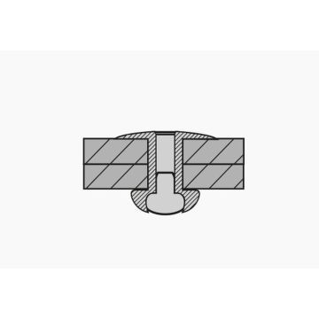 Blindniete Inox/Inox 4.8 x 10.5 Grosskopf Ø16, gerillt