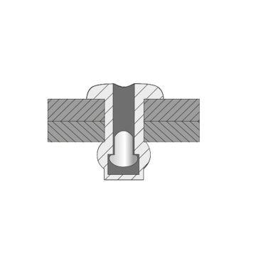Dicht-Becherblindniete Alu/Stahl 4.0 x 12.0 Flachrundkopf