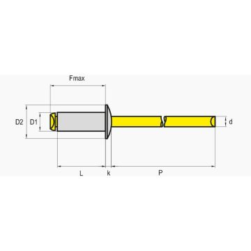 Blindniete Alu/Stahl 4.8 x 10.0 Flachrundkopf