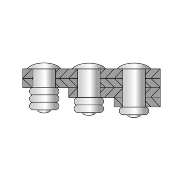 Mehrbereichsblindniete Alu/Stahl 4.8 x 24.8 Grosskopf Ø 16