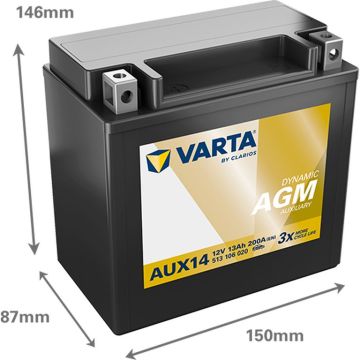 Batterie 12 V 13 AH, LxBxH 150 x 145 x 90  - +