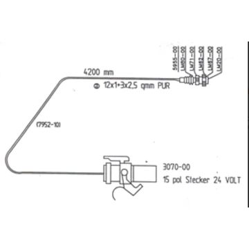 Steckerleitung 24V 1x15-pol auf 1x15-pol