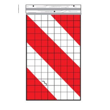 Drapeau d'avertissement avec support ECE pour ponts élévateurs, à droite