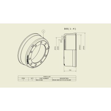Tambour ADR 406x120, 280/335/10 M22 66LVA1006