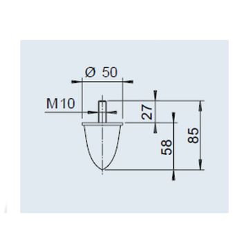 Gummipuffer Höhe 58mm, Ø50mm