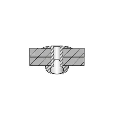 Blindniete Alu/Inox 5.0 x 10.0 Flachrundkopf