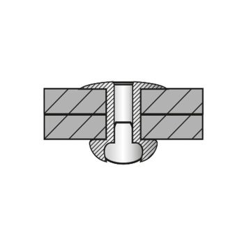 Blindniete Inox/Inox 6.4 x 20.0 Flachrundkopf, gerillt