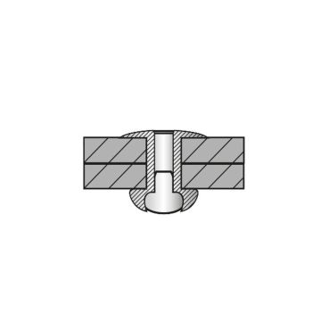 Blindniete Monel/Stahl 3.2 x7.5 Flachrundkopf