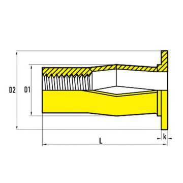 Spreiz-Blindnietmutter M 8, Flachkopf, Stahl verzinkt 7540800301