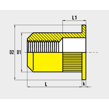 Blindnietmutter M 6, Flachkopf, Stahl verzinkt, "GO-NUT"