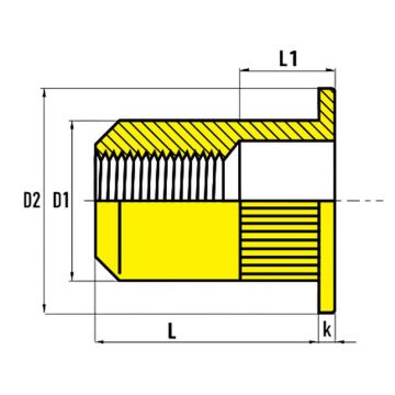 Blindnietmutter M 6, Flachkopf, Stahl verzinkt, "GO-NUT" 7550600002