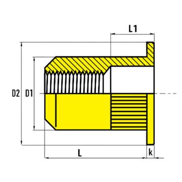 Blindnietmutter M 6, Flachkopf, Stahl verzinkt, "GO-NUT" 7550600302