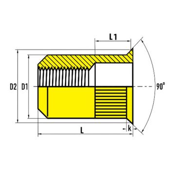Blindnietmutter M 6, Senkkopf, Stahl verzinkt, "GO-NUT" 7550601001
