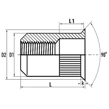 Blindnietmutter M 6, Senkkopf Alu  "GO-NUT"