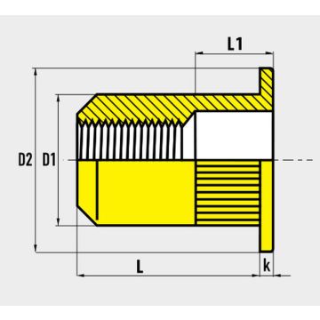 Blindnietmutter M 8, Flachkopf, Stahl verzinkt, "GO-NUT"