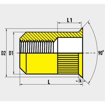 Blindnietmutter M 8, Senkkopf, Stahl verzinkt, "GO-NUT" 7550801001